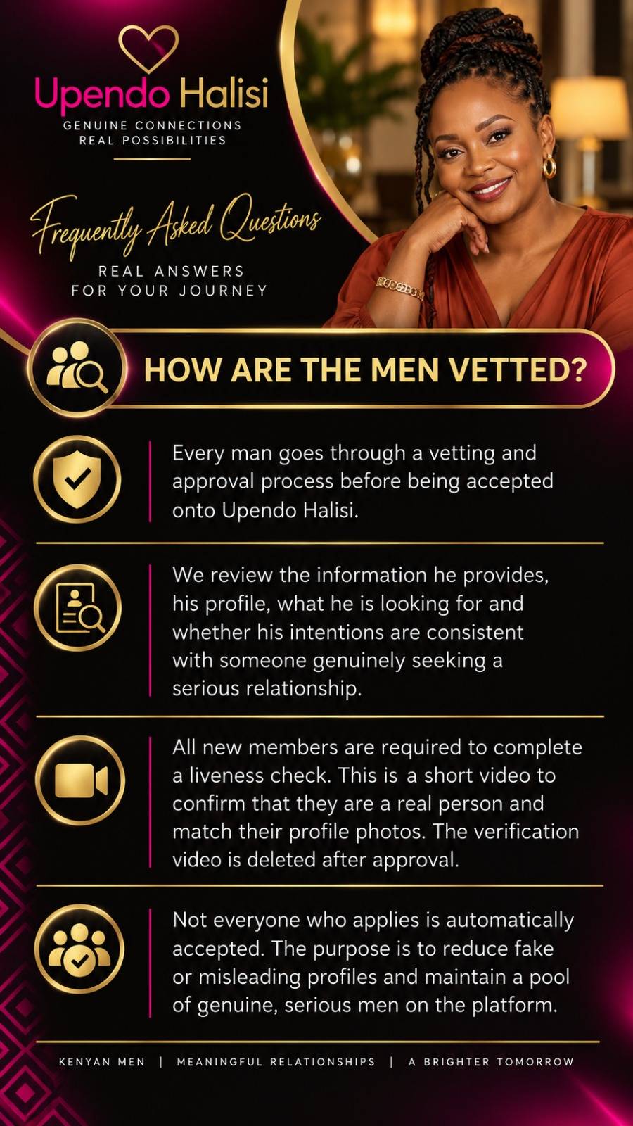 Upendo Halisi FAQ: How are the men vetted?