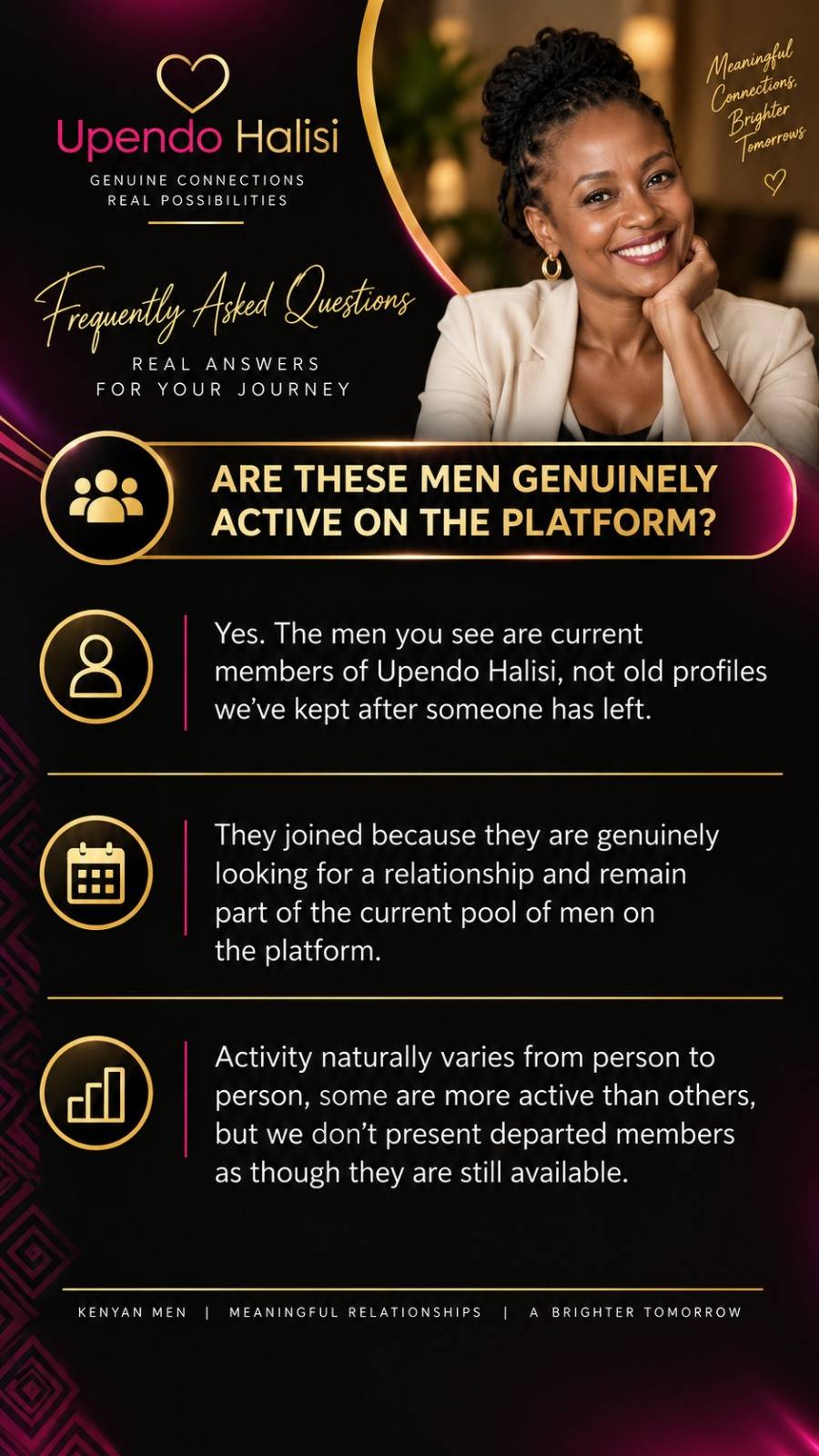 Upendo Halisi FAQ: Are these men genuinely active on the platform?